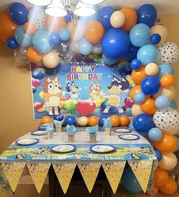 img 2 attached to 🎈 115-Pack Blueyi Theme Party Balloons Garland Decorations, Bulk Balloons in 18", 10", and 5" Sizes, Blue & Orange Skin Colors, Ideal for Kid & Family Birthday Party Supplies