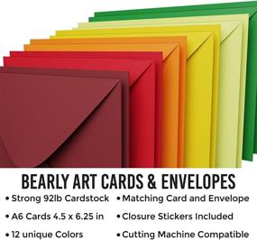 img 3 attached to 🎨 Bearly Art Colorful Collection: A6 Blank Cards with Envelopes for Cricut Joy - 92 lb Premium Cardstock - Handmade Greeting Cards (12 Stickers)