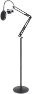 🎤 pyle pmksh28 black microphone boom suspension stand: scissor spring arm floor mic stand with shock mount & pop filter – ultimate audio stability and clarity logo