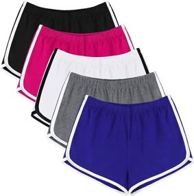 img 4 attached to 🩳 URATOT 5 Pack Women's Cotton Yoga Dance Short Pants: Perfect Summer Shorts for Athletic Activities, Cycling, Hiking & More!