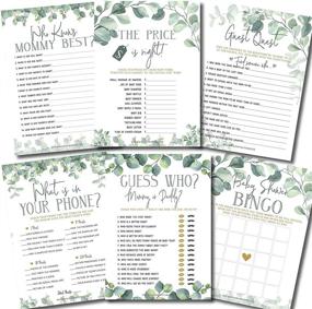img 4 attached to 🎉 Fun-filled Baby Shower Games Pack - 6 Engaging Activities for 25 Guests, Eucalyptus Floral Theme for Gender-Neutral Celebrations