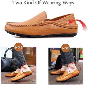img 2 attached to Loafers Driving Premium Genuine Casual Men's Shoes