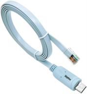 usb кабель консоли usb к rj45 - обязательный аксессуар для маршрутизаторов/коммутаторов cisco, netgear, ubiquity, linksys, tp-link на windows, mac, linux (синий) логотип