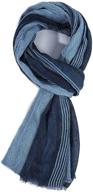 gerinly cotton linen scarves stripe crinkle men's accessories in scarves logo