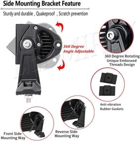 img 3 attached to 🔧 Versatile Side Mounting Bracket Kit for LED Light Bars and Work Lights - Straight or Curved, with Rubber Pad Brackets - Universal Mounting Solution