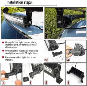 img 1 attached to 🔧 Универсальный комплект кронштейнов для боковой установки светодиодных панелей и рабочих фар - прямых или изогнутых, с резиновыми кронштейнами - универсальное решение для установки