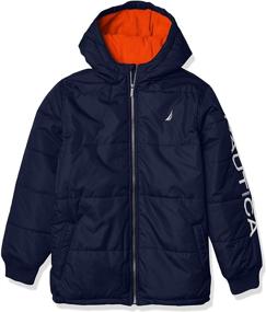 img 4 attached to Nautica Boys' Bubble Storm Cuffs Large Clothing: Ideal Jackets & Coats for Trendy Tots