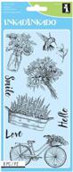 🌸 inkadinkado 8pc spring time flowers unmounted clear rubber stamp set for cards and scrapbooking: a blooming necessity! logo