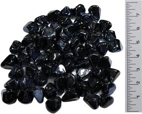 img 2 attached to Манящие стеклянные драгоценные камни - 2,2 фунта непрозрачного черного цвета для наполнения ваз, рассыпания на столе и потрясающего декора
