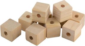 img 4 attached to 100-Pack of Unfinished Solid Wood Beads - 1/2-Inch Cubes with Holes - Ideal for DIY Crafts and Building Projects