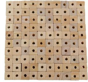 img 3 attached to 100-Pack of Unfinished Solid Wood Beads - 1/2-Inch Cubes with Holes - Ideal for DIY Crafts and Building Projects