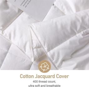 img 1 attached to 🛏️ Pinzon Luxurious Down Alternative Comforter Duvet Insert with Tabs, 400 Thread Count Cotton - White, Queen - Amazon Brand