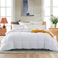 🛏️ pinzon luxurious down alternative comforter duvet insert with tabs, 400 thread count cotton - white, queen - amazon brand logo
