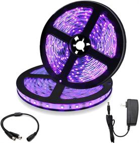 img 4 attached to 🔮 33Ft/10M 24W LED UV Black Light Strip Kit: 600 Units UV Lamp Beads, Flexible 12V Blacklight Fixtures