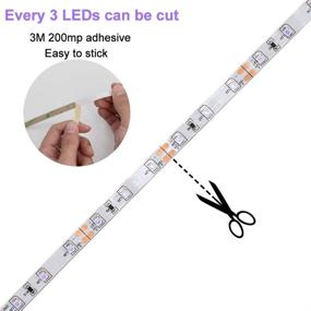 img 2 attached to 🔮 33Ft/10M 24W LED UV Black Light Strip Kit: 600 Units UV Lamp Beads, Flexible 12V Blacklight Fixtures