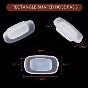 img 2 attached to 24 Pairs of Soft Silicone Push-in Nose Pads for Sunglasses 🕶️ and Eyeglasses - White Rectangular Nose Pads, 0.41 x 0.24 x 0.14 Inch