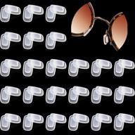 24 pairs of soft silicone push-in nose pads for sunglasses 🕶️ and eyeglasses - white rectangular nose pads, 0.41 x 0.24 x 0.14 inch logo