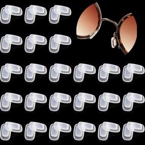 img 4 attached to 24 Pairs of Soft Silicone Push-in Nose Pads for Sunglasses 🕶️ and Eyeglasses - White Rectangular Nose Pads, 0.41 x 0.24 x 0.14 Inch