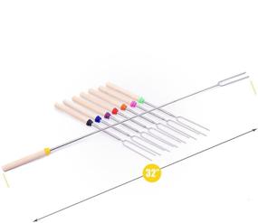 img 2 attached to 🔥 LT-Tech Marshmallow Roasting Sticks: Extendable BBQ Forks for Outdoor Grilling and Campfire Pit - 8 Pack