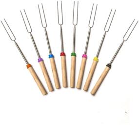 img 4 attached to 🔥 LT-Tech Marshmallow Roasting Sticks: Extendable BBQ Forks for Outdoor Grilling and Campfire Pit - 8 Pack