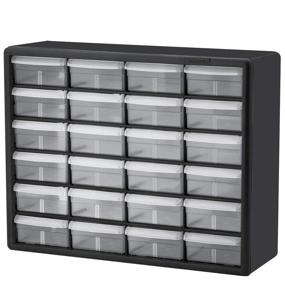 img 4 attached to 🗄️ Akro-Mils 24 Drawer 10124 Plastic Parts Storage Cabinet with Hardware and Craft Storage, 20x6x16, Black (1-Pack)