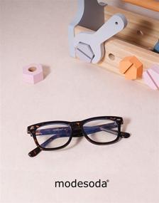 img 2 attached to 👓 Stylish Modesoda Kids Blue Light Blocking Glasses: Square Frame Computer Gaming Eyeglasses for Boys and Girls