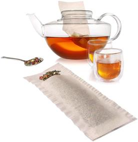 img 1 attached to 🎒 Convenient Pack: Finum Large Disposable Tea Filter Bags - 100 Count (Pack of 4)