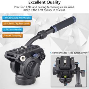 img 3 attached to 📷 Heavy Duty Camera Tripod Fluid Drag Pan Head ARTCISE FH6 with Two 1/4" and 3/8" Screws Sliding Plates for DSLR Cameras, Camcorder, Monopod, and Tripod, Max Load 22 Pounds/10kg - Video Fluid Head