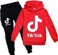 👕 ultimate youth comfort: fashionable 2 piece hoodie and sweatpants set for boys and girls logo