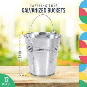 img 3 attached to 🌼 Dazzling Toys 12-Pack Large Stainless Steel Galvanized Buckets with Handle – Ideal for Garden Planters, Goody Baskets, Party Favors and More!