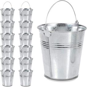 img 4 attached to 🌼 Dazzling Toys 12-Pack Large Stainless Steel Galvanized Buckets with Handle – Ideal for Garden Planters, Goody Baskets, Party Favors and More!