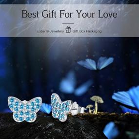 img 3 attached to 🦋 Hypoallergenic Girls' Jewelry: Esberry Sterling Butterfly Earrings