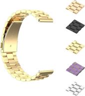 fitturn bands compatible with veryfitpro smart watch id205 id205l id215g id205u id205s id216 uwatch 3 uwatch ufit uwatch gt quick release classic stainless steel metal watchband (gold) logo