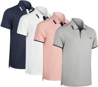 👕 stylish and versatile: albert morris men's striped short sleeve polo shirts 4 pack логотип