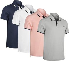 img 4 attached to 👕 Stylish and Versatile: Albert Morris Men's Striped Short Sleeve Polo Shirts 4 Pack