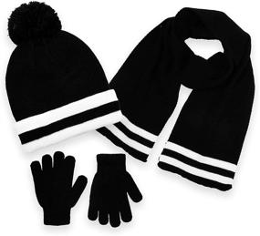 img 4 attached to Stay Warm and Stylish: Polar Wear Scarf Gloves Pompom Boys' Accessories for Cold Weather