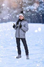 img 3 attached to Stay Warm and Stylish: Polar Wear Scarf Gloves Pompom Boys' Accessories for Cold Weather