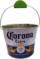 🍺 the tin box co. corona beverage bucket - wire handle, lime grip, white & blue logo