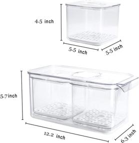 img 1 attached to 🥦 REFSAVER Stackable Fridge Storage Containers for Produce Saver - Organizer Bins with Removable Drain Tray - Ideal Fridge Organizer for Fruits and Vegetables - Set of 3 Packs