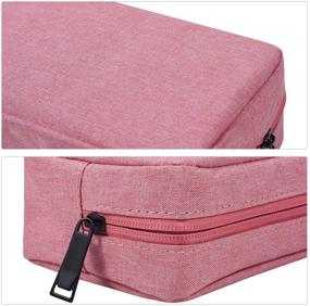 img 2 attached to 🎒 Small and Large Pink Electronics Accessories Travel Organizer Case for Laptop Charger, USB Cables, Mouse, Power Cords, and Gadgets - Universal Storage Bag for Convenient Travel