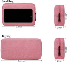 img 3 attached to 🎒 Small and Large Pink Electronics Accessories Travel Organizer Case for Laptop Charger, USB Cables, Mouse, Power Cords, and Gadgets - Universal Storage Bag for Convenient Travel