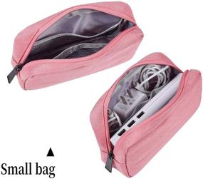 img 1 attached to 🎒 Small and Large Pink Electronics Accessories Travel Organizer Case for Laptop Charger, USB Cables, Mouse, Power Cords, and Gadgets - Universal Storage Bag for Convenient Travel