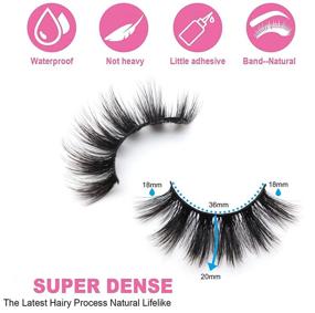 img 2 attached to 💕 Losha Lashes: 6 Pairs of Fluffy 20mm Long Dramatic Faux Mink Strip 5D Lashes for Gorgeous Makeup