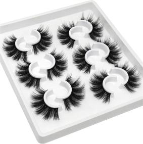 img 4 attached to 💕 Losha Lashes: 6 Pairs of Fluffy 20mm Long Dramatic Faux Mink Strip 5D Lashes for Gorgeous Makeup