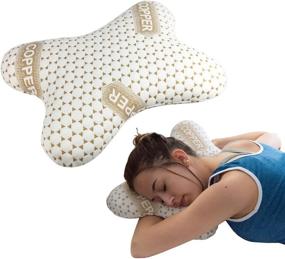 img 4 attached to 🦋 Copper Butterfly Cervical Pillow - Ergonomic Support for Side, Back, & Stomach Sleepers with Copper Infused Firm Memory Foam