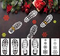 🎅 llgltomo 6 pack christmas stencils templates - reusable santa footprint stencils for diy greeting cards, albums, notebook, journal, wall art wood, christmas decor - 12×6 inch logo