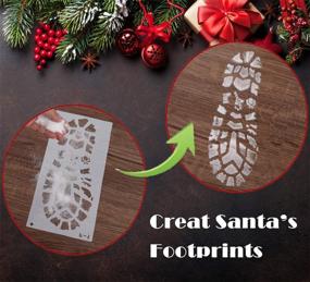 img 2 attached to 🎅 LLGLTOMO 6 Pack Christmas Stencils Templates - Reusable Santa Footprint Stencils for DIY Greeting Cards, Albums, Notebook, Journal, Wall Art Wood, Christmas Decor - 12×6 Inch