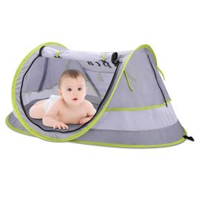 img 3 attached to 🌞 Ultimate Protection and Convenience: Large Baby Portable Beach Play Tent with UPF 50+ Sun Shelter, Travel Bed, and Mosquito Net