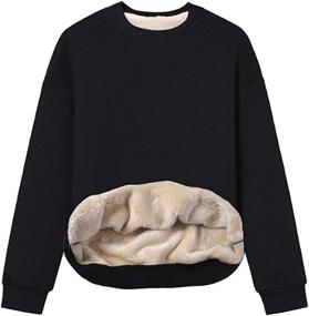 img 4 attached to Gihuo Women's Fleece Sherpa Lined Crewneck Pullover Sweatshirt - Cozy and Stylish Comfort