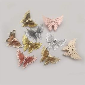 img 2 attached to 🦋 Craft Supplies - Set of 7 Mixed Butterfly Charms Pendants for Jewelry Making and Crafting. DIY Necklace Bracelet Findings Accessory - M245